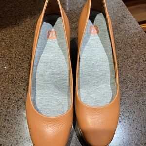 Betabrand all weather wedge Tan Leather Heels